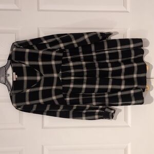 Knox Rose Black and White Plaid Dress With Pockets